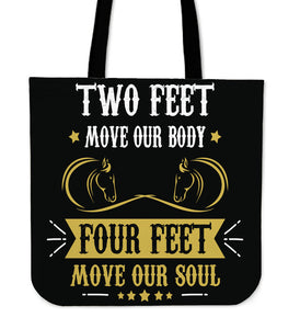 Two Feet Four Feet Horse Cloth Tote Bag