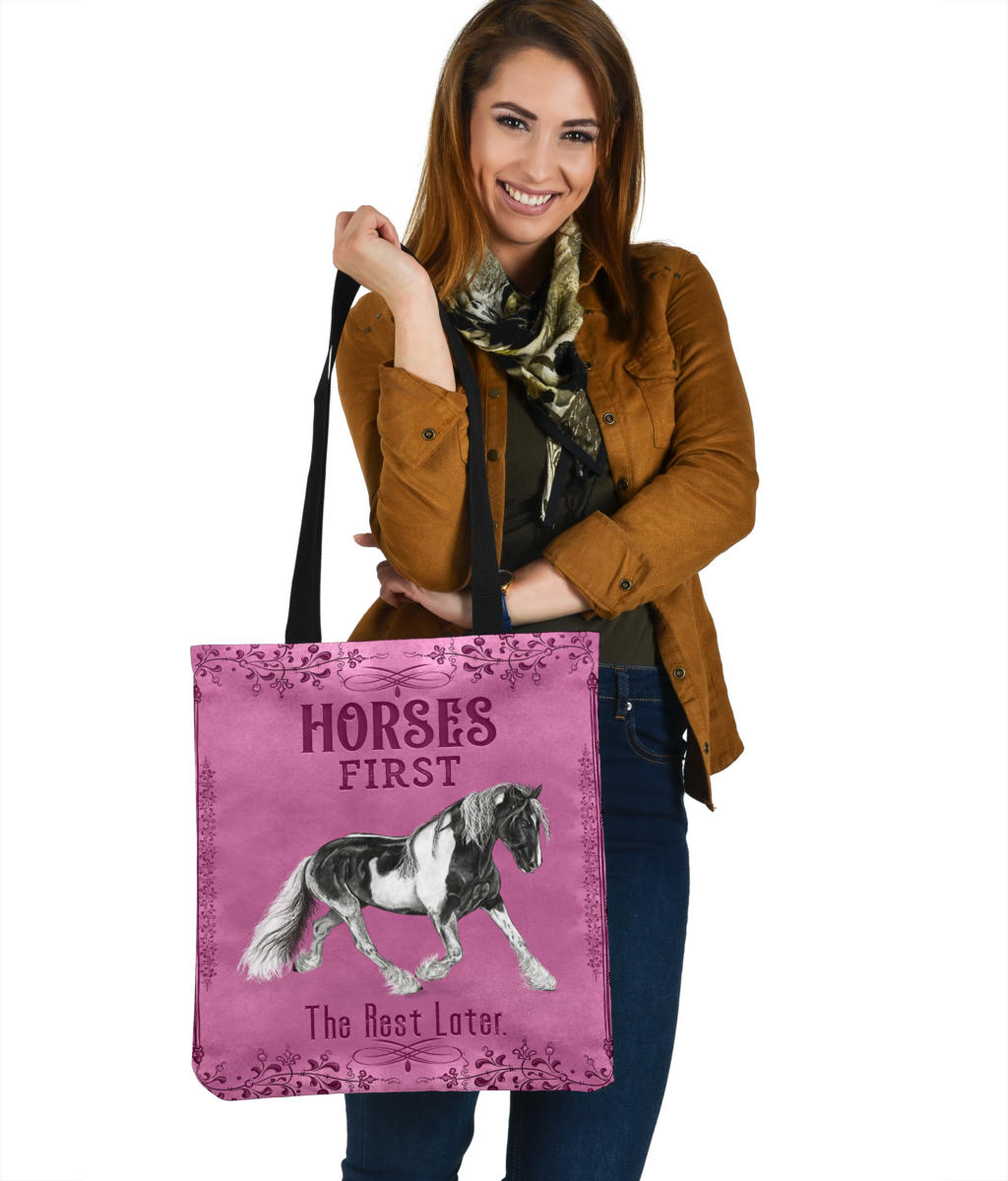 Pink Horse Tote Bag