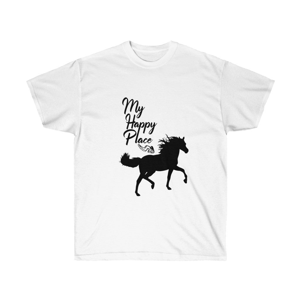 My Happy Place Horse T-Shirt - Cowgirl Concert Tee Shirt - Country T Shirt- Gift Tshirt Birthday - Horse Lover