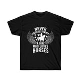 Never Underestimate A Girl Who Loves Horses T-Shirt - Concert Tee Shirt - T Shirt- Gift - Birthday - Funny Cowgirl - Mom Gift - Horse Lover