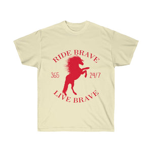 Ride Brave Live Brave T-Shirt - Concert Tee Shirt - Country T Shirt- Gift Tshirt Birthday - Horse Lover Shirt