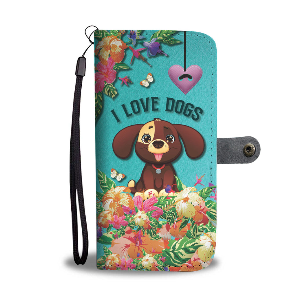 I Love Dogs - RFID WALLET PHONE CASE