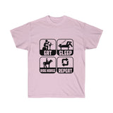 Eat Sleep Ride Horse Repeat T-Shirt - Concert Tee Shirt - T Shirt- Gift - Birthday - Funny Cowgirl - Mom Gift - Rodeo