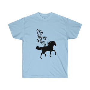 My Happy Place Horse T-Shirt - Cowgirl Concert Tee Shirt - Country T Shirt- Gift Tshirt Birthday - Horse Lover