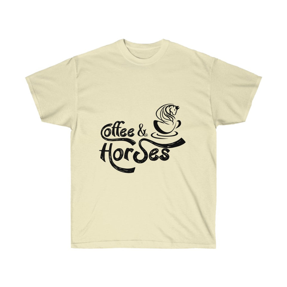 Coffee and Horses T-Shirt - Cowgirl - Concert Tee Shirt - Country T Shirt- Gift Tshirt Birthday - Cowboy Shirt