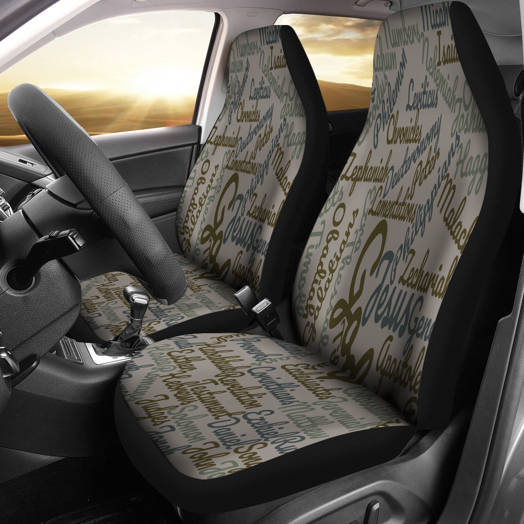 Custom-Made Holy Bible Books Grey Car Seat Cover