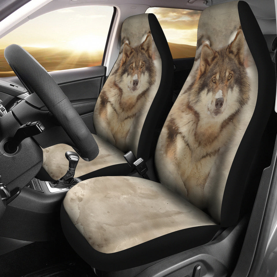 Wolf in Snow CAR SEAT COVERS