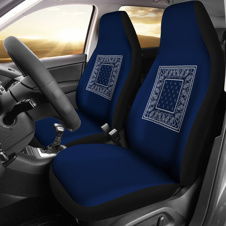 Navy Bandana Car Seat Covers - Minimal