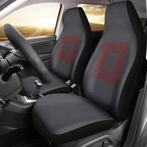 Gray and Red Bandana Car Cover Seats - Minimal