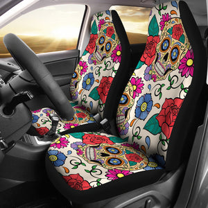 Flower Sugar Skull Car Seat Covers