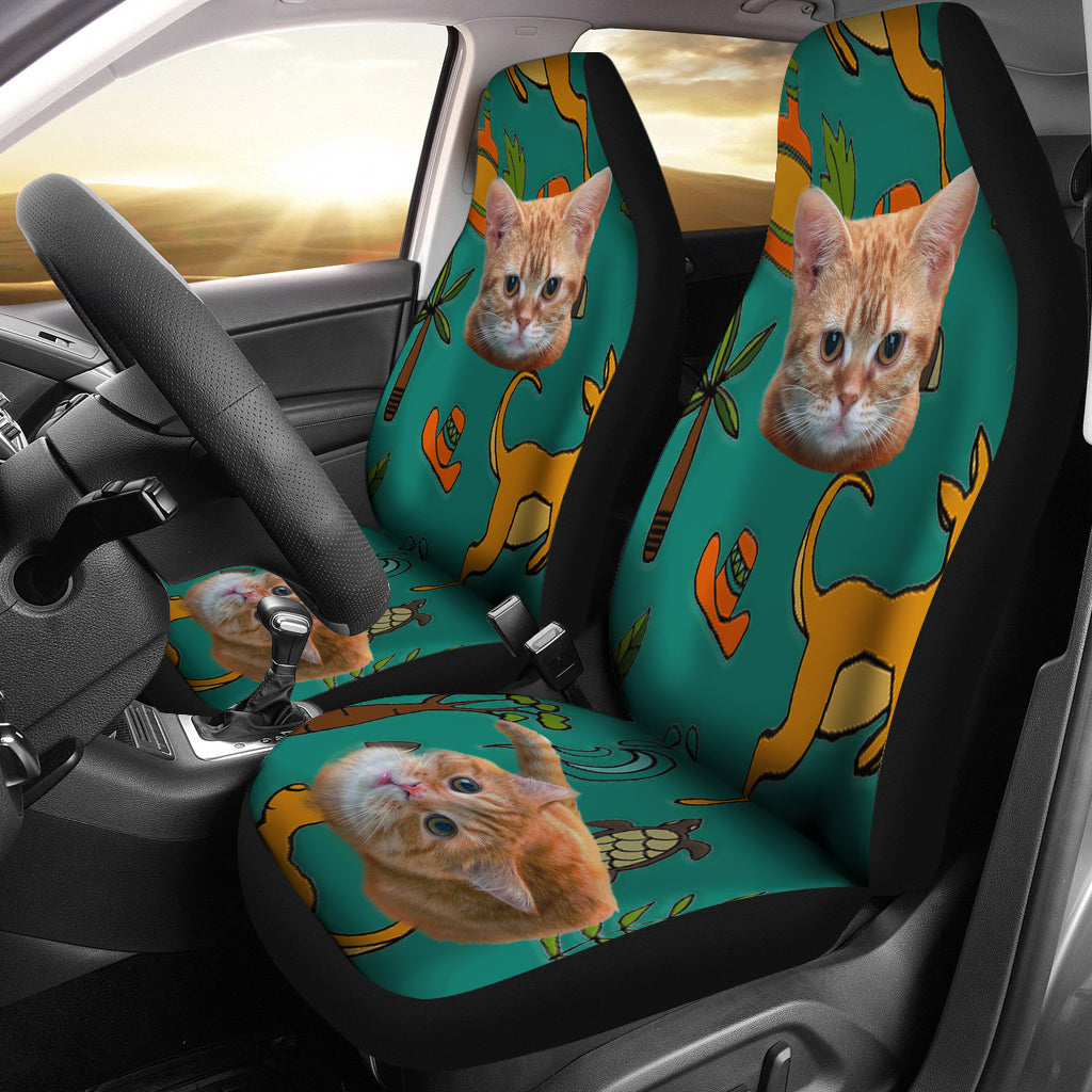 Yellow cat Car Seat Cover