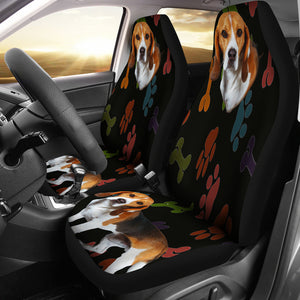 Beagle black Car Seat Cover