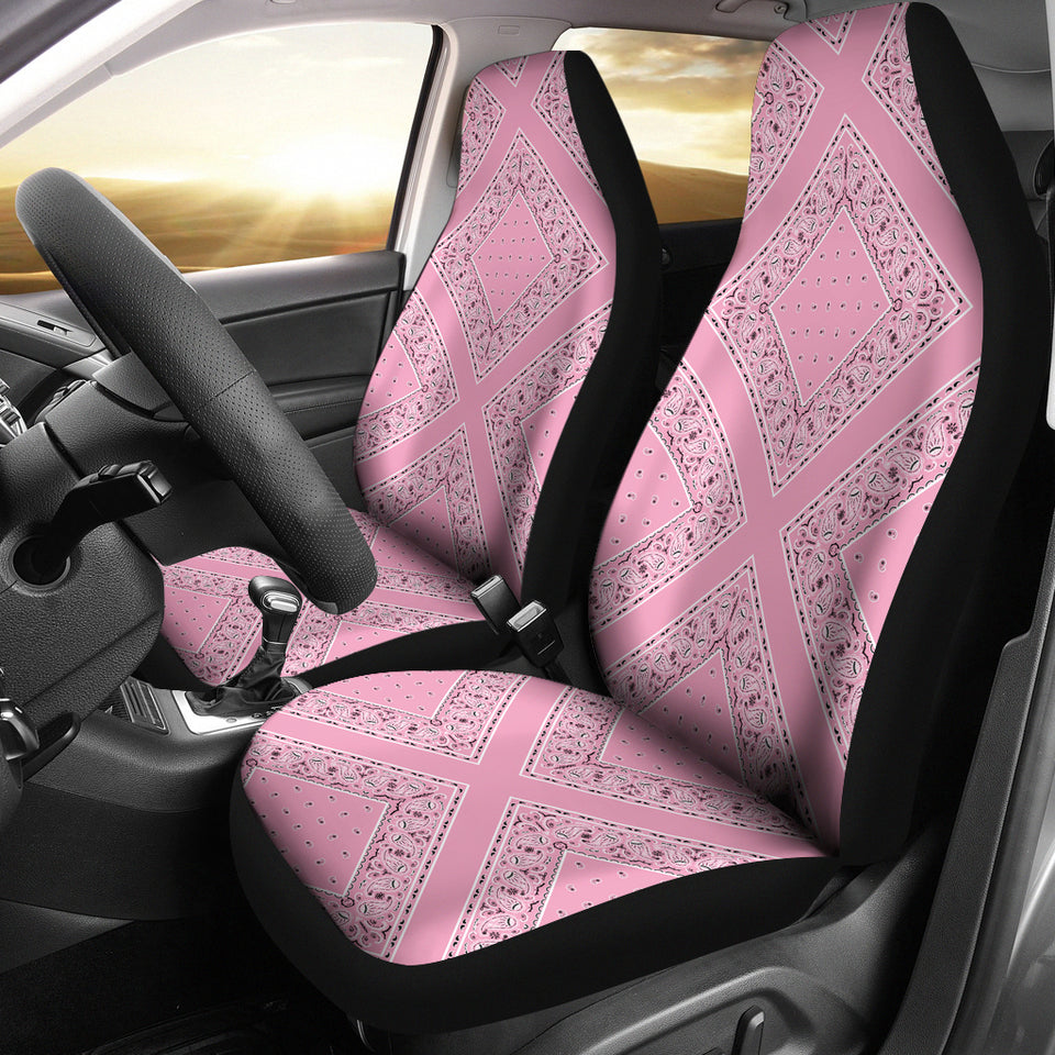 Light Pink Bandana Car Seat Covers - Diamond