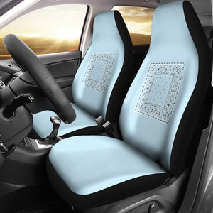 Light Blue Bandana Car Seat Covers - Minimal