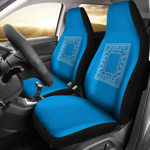 Sky Blue Bandana Car Seat Covers - Minimal