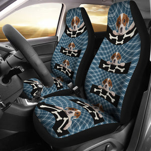 Cute puppy with the bone Car Seat Cover