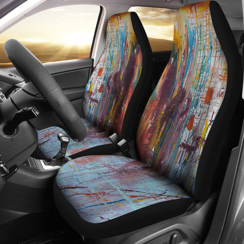 Drizzled Car Seat Covers from Expressionistic Fine Art Painting