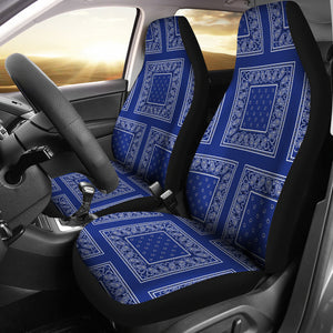 Royal Blue Bandana Car Seat Covers - Patch
