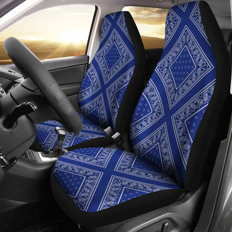 Royal Blue Bandana Car Seat Covers Diamond Saddle Up Cowgirl