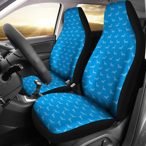 Dachshund Pattern Blue Car Seat Covers