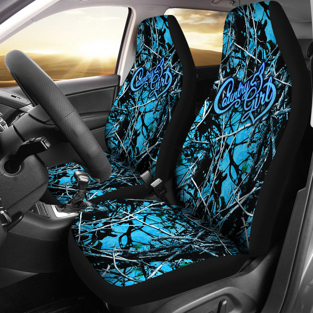 Country Girl Blue Camo Car Seat Cover