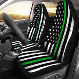 American Flag Green Stripe Car Seat Covers
