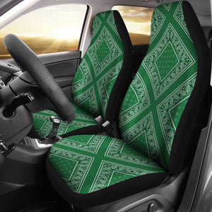 Classic Green Bandana Car Seat Covers - Diamond