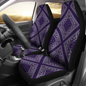 Royal Purple Bandana Car Seat Covers - Diamond