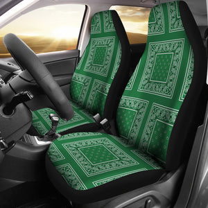 Classic Green Bandana Car Seat Covers - Patch