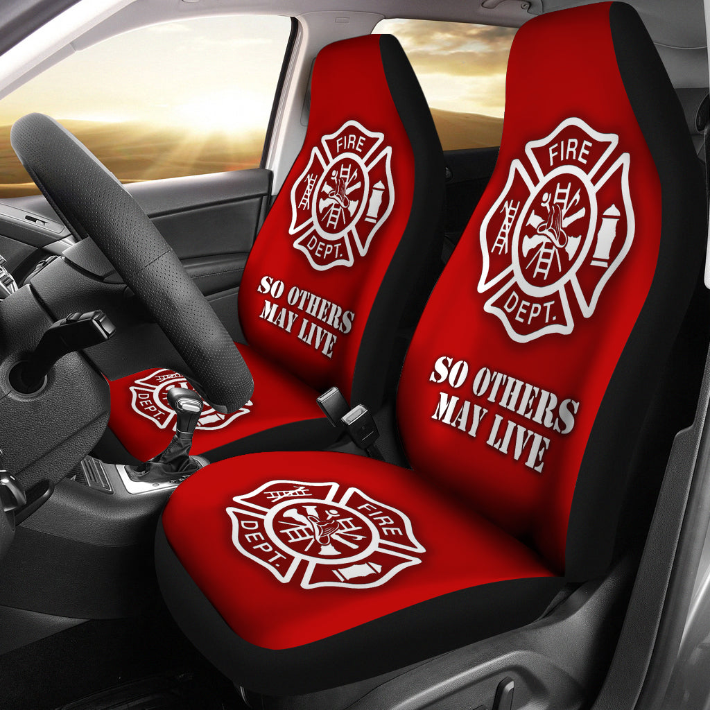 Fire Department Firefighter Red Car Seat Covers
