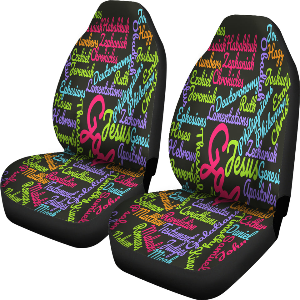 Custom-Made Holy Bible Books Pink Mixed Colors Car Seat Cover