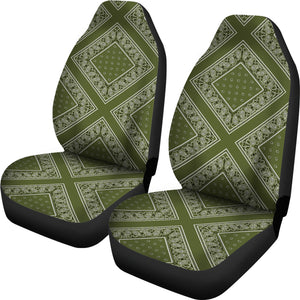 Army Green Bandana Car Seat Covers - Diamond
