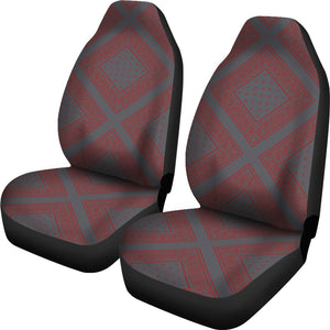 Gray and Red Gray and Red Bandana Car Cover Seats - Diamond