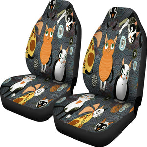 Funny cat crowd Car Seat Covers