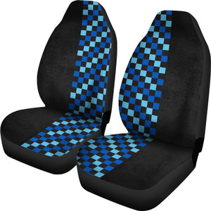 BLUE CHECKER Seat Cover