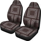 Coffee Brown Bandana Car Seat Covers - Patch