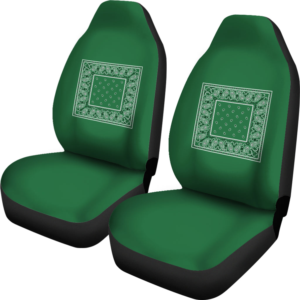 Classic Green Bandana Car Seat Covers - Minimal