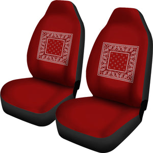 Maroon Bandana Car Seat Covers - Minimal