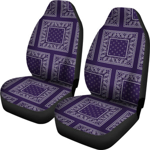 Royal Purple Bandana Car Seat Covers - Patch