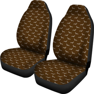 Dachshund Pattern Brown Car Seat Covers