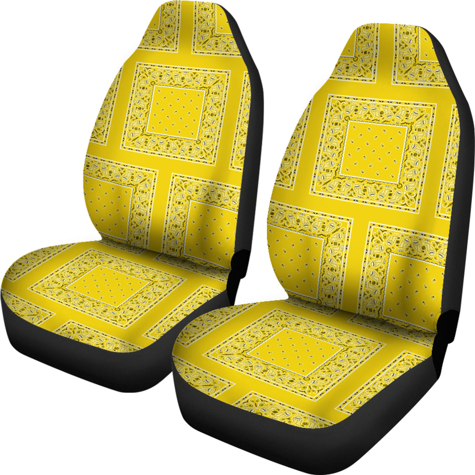 Sunshine Yellow Bandana Car Seat Covers - Patches
