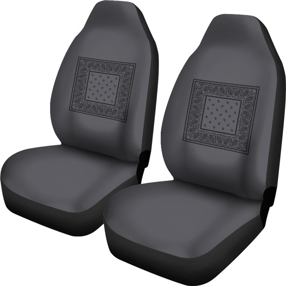 Gray and Black Gray and Red Bandana Car Cover Seats - Minimal