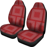 Gray and Red Gray and Red Bandana Car Cover Seats - Patch