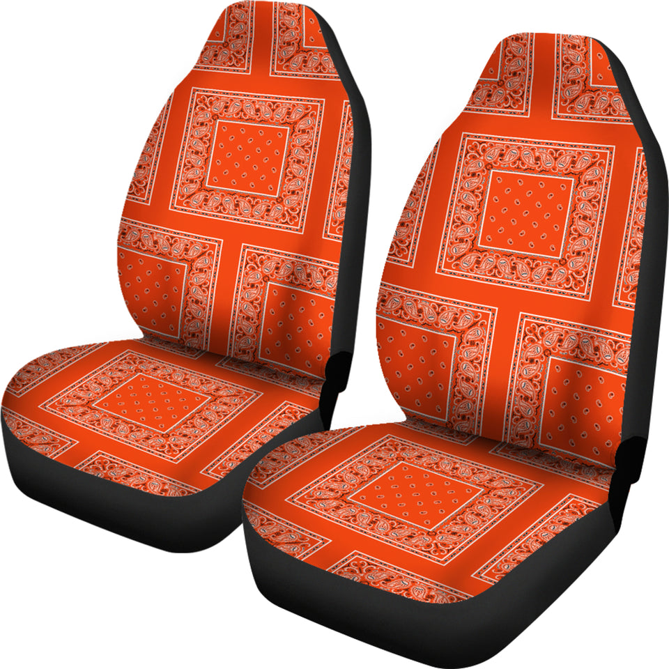 Perfect Orange Bandana Car Seat Covers - Patch