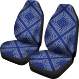 Royal Blue Bandana Car Seat Covers - Diamond