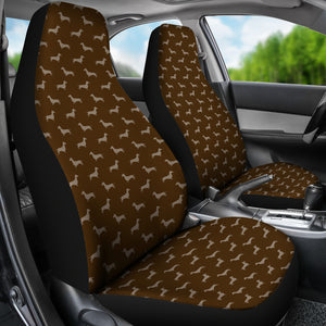 Dachshund Pattern Brown Car Seat Covers
