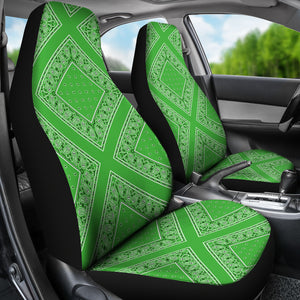 Lime Green Bandana Car Seat Covers - Diamond