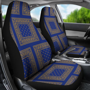 Blue Gold Bandana Car Seat Cover - Patch