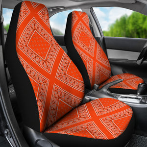 Perfect Orange Bandana Car Seat Covers - Diamond