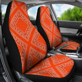 Perfect Orange Bandana Car Seat Covers - Diamond